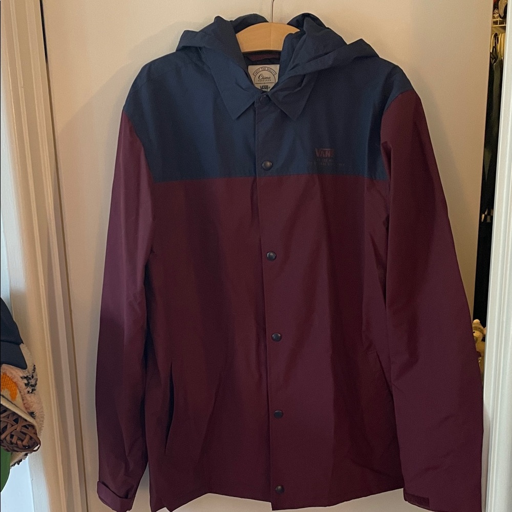 Vans Men's Burgundy and Navy Raincoat